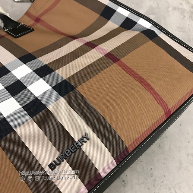 Burberry專櫃新款包包 巴寶莉棉質格子風格托特包手提包 貝爾特包  db1227